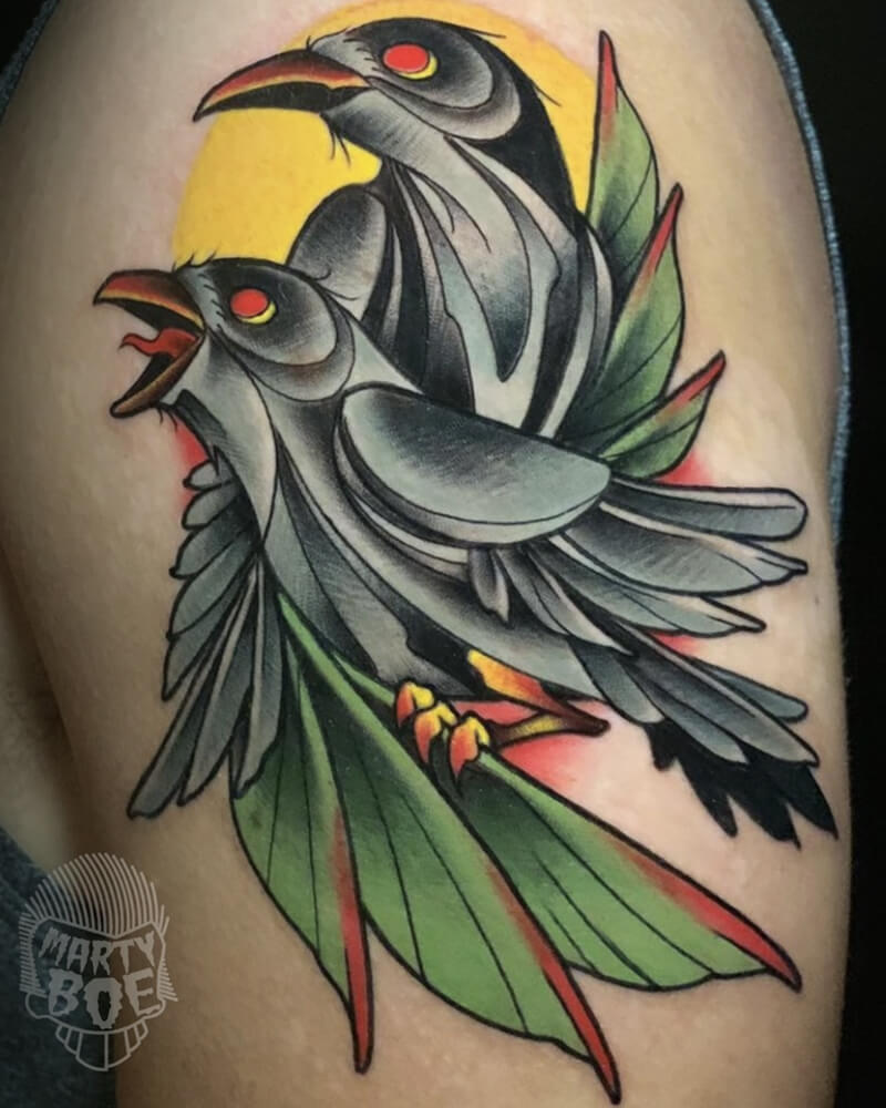 Traditional Dead Crow Tattoo | Custom Tattoos by Matt Heft w… | Flickr